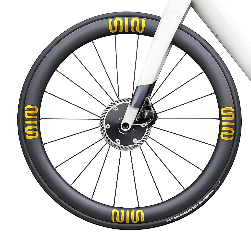 SIN Feather One carbon wheelset on a road fork